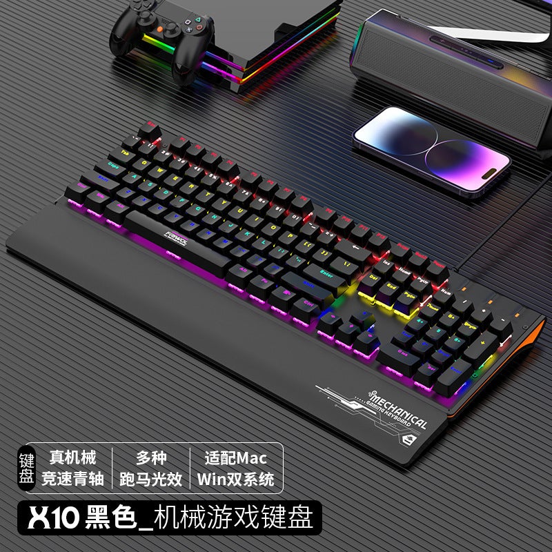 لوحة مفاتيح ميكانيكية سلكية للألعاب Power K100 محور أخضر للألعاب المختلطة في المكتب وتناول الدجاج - Image 1